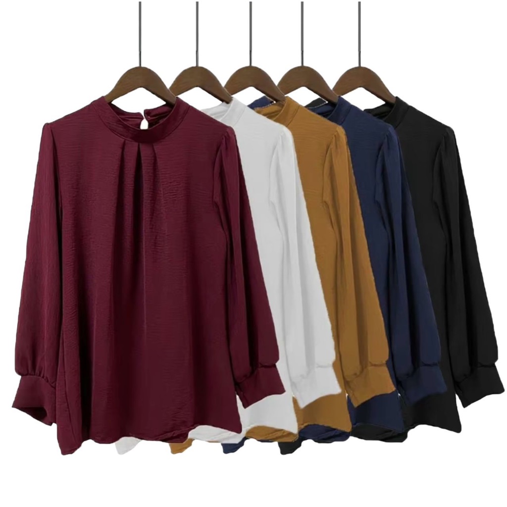 BLOUSE AISHA MUSLIMAH FASHION. SOFT CEY IRONLESS. LOOSE. S TO 5XL