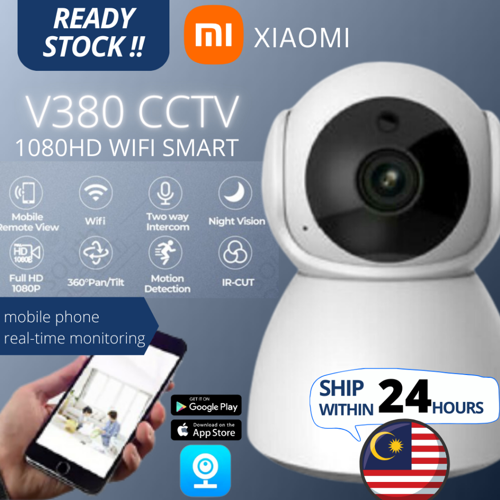 XIAOMI New CCTV V380 Pro 1080P CCTV WiFi Wireless IP Home Security Camera with Auto Tracking IR Night