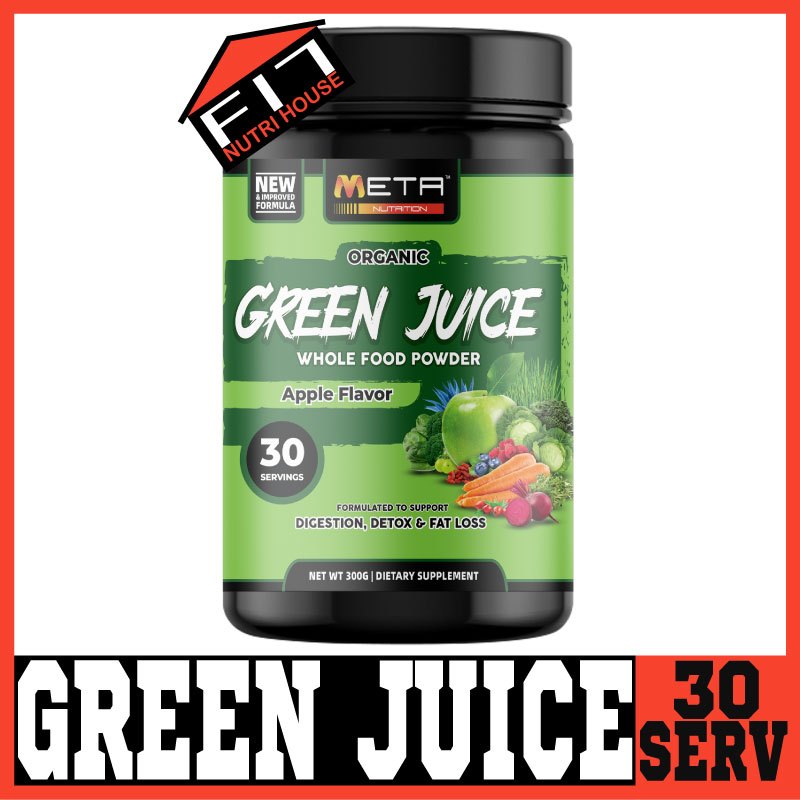 META Green Juice Whole Food Powder Apple Flavor (30 Serv) - VEGAN KETO DIET