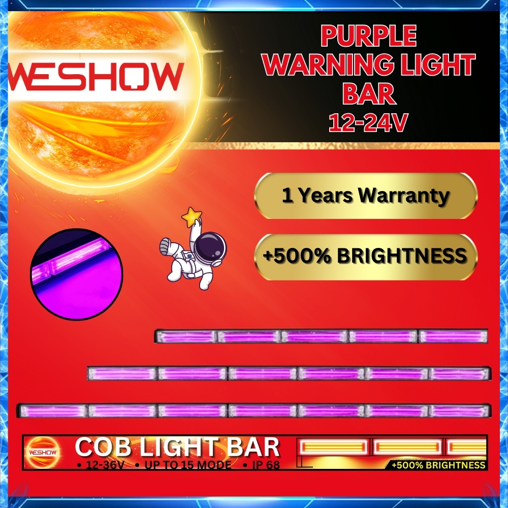 GBS Truck Lori Aksesori Purple COB Emergency Warning Flash Strobe Light Bar 12-24V Beacon Led Light Bar Purple Lamp