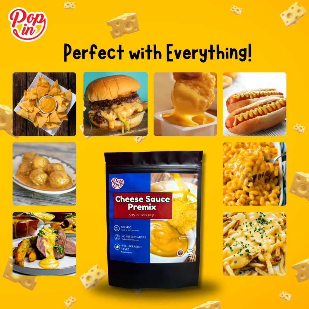 Pop-In Spicy Cheese Powder Nacho Dip Sauce /Serbuk Cheese KFC Taste! No MSG! Halal (100g/500g)