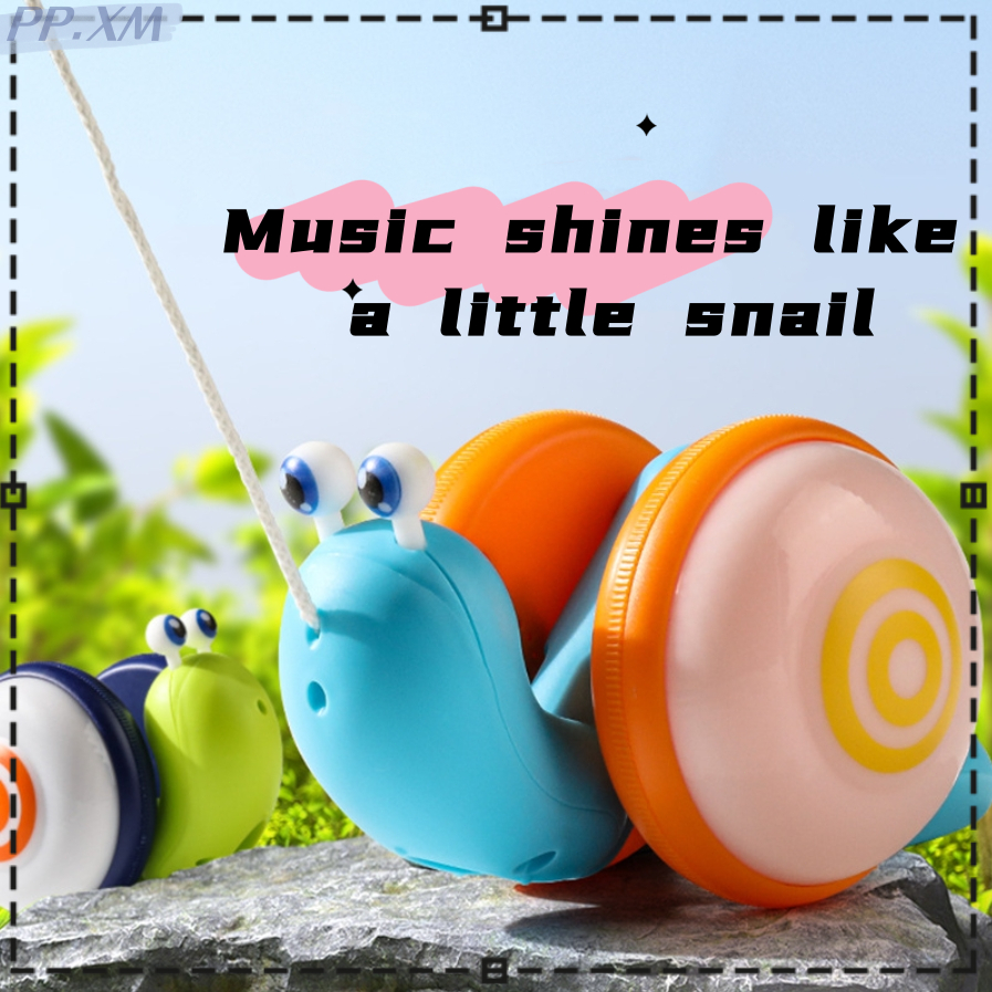 【My Spots】Baby Rope Pull Snail Toy Electric Trailer Toddler Walking Cartoon Toy For Baby Girl And Boy