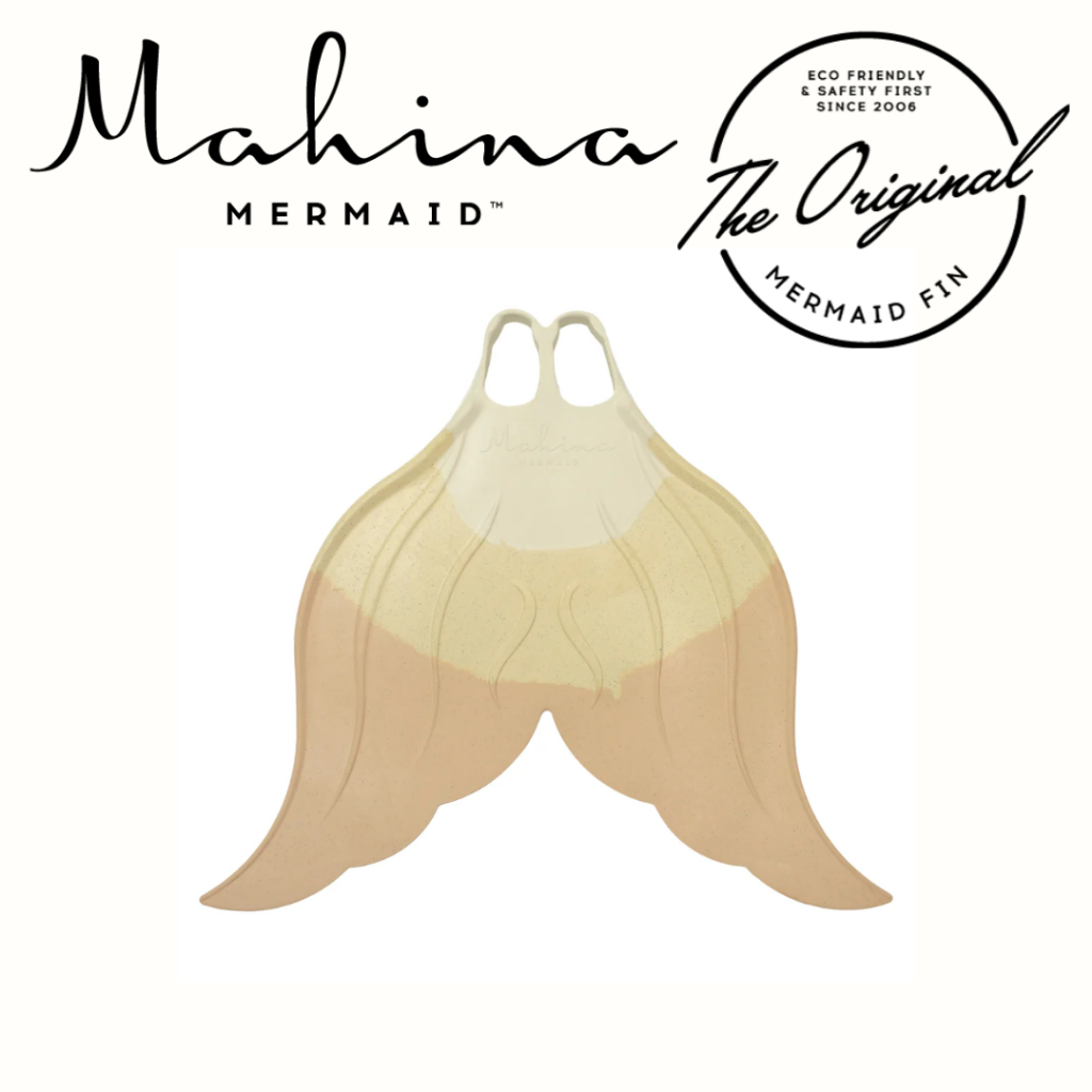 Mahina WOMENS MER'FINS - SEASHELL Mermaid Fins Swim Diving Tail (Professional Freediving Natural Rubber Monofin)