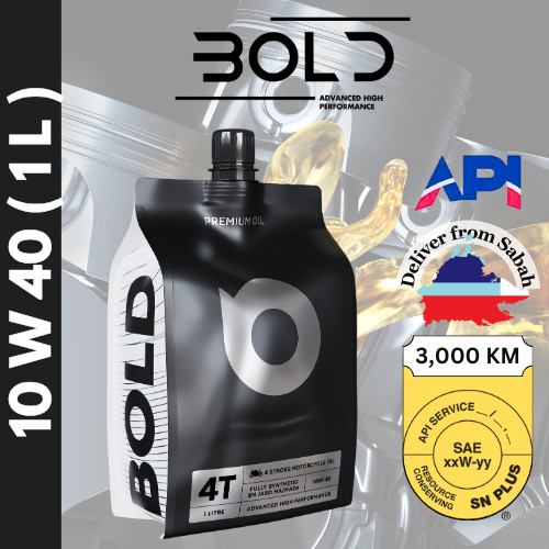 BOLD 4T 10w40 1L Fully Synthetic MA2 / SN Motorcycle Engine Oil Minyak Hitam Pelincir Motor Motosikal LC135 Y15 Lagenda