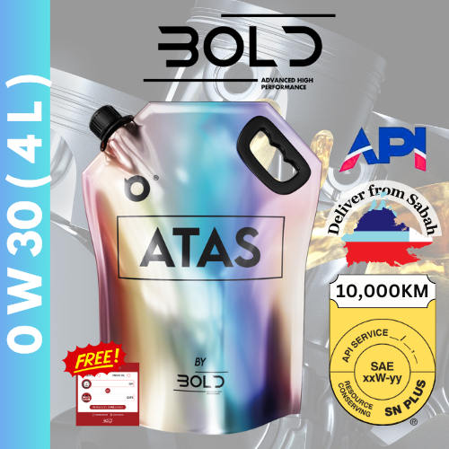 BOLD ATAS [With OSP] 0w30 4L Top Grade API SP Fully Synthetic Engine Oil Car Minyak Hitam Enjin Kereta Honda Toyota