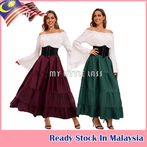 MYLITTLELASS Adult Vintage Attire Retro Court Long Dress Stage Stylish and Comfortable Clothes Women Dresses S-4XL