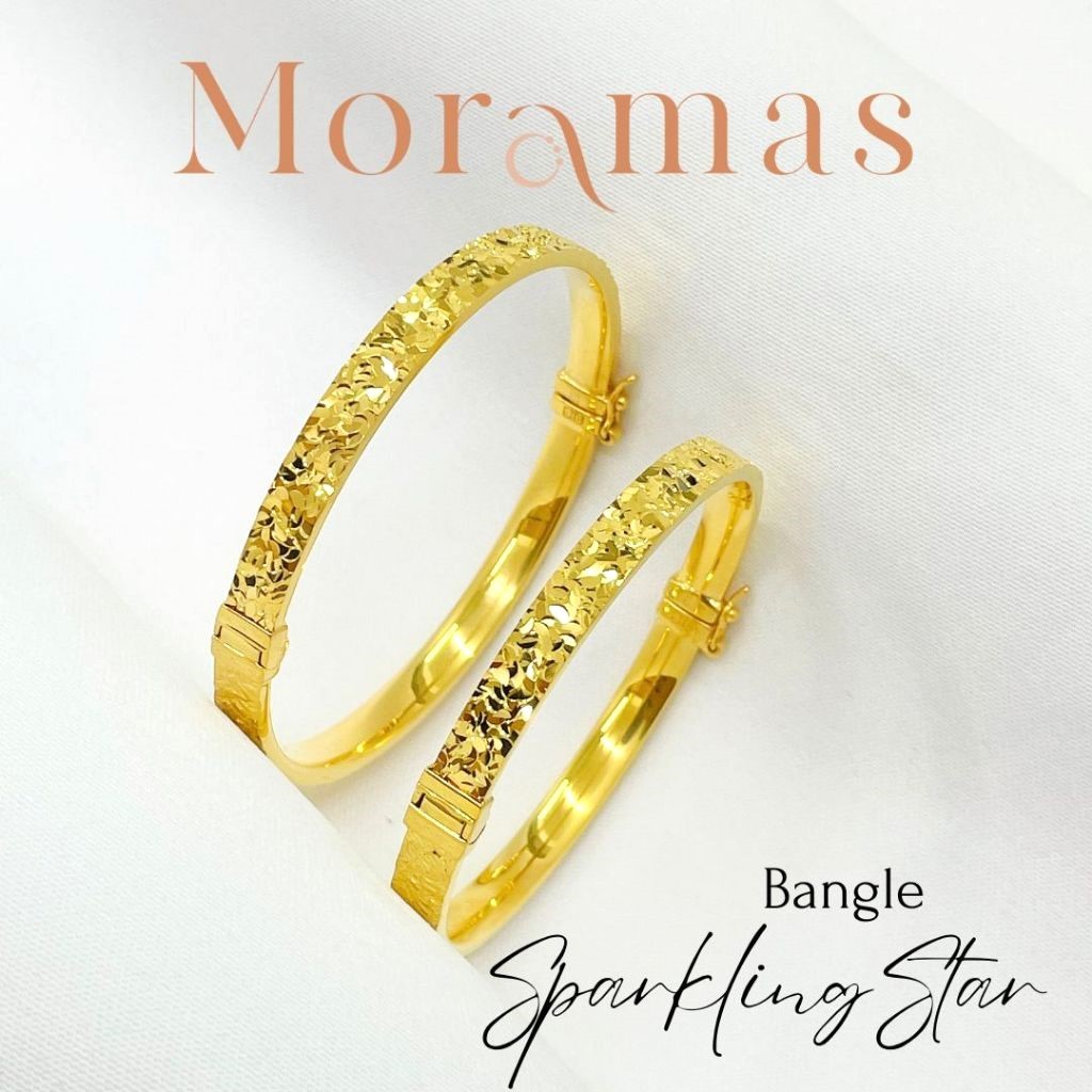 Moramas SPARKLING STAR Bangle 916 Gold/ Gelang Tangan BINTANG KILAUAN Emas 916/ 碎碎冰手镯916金