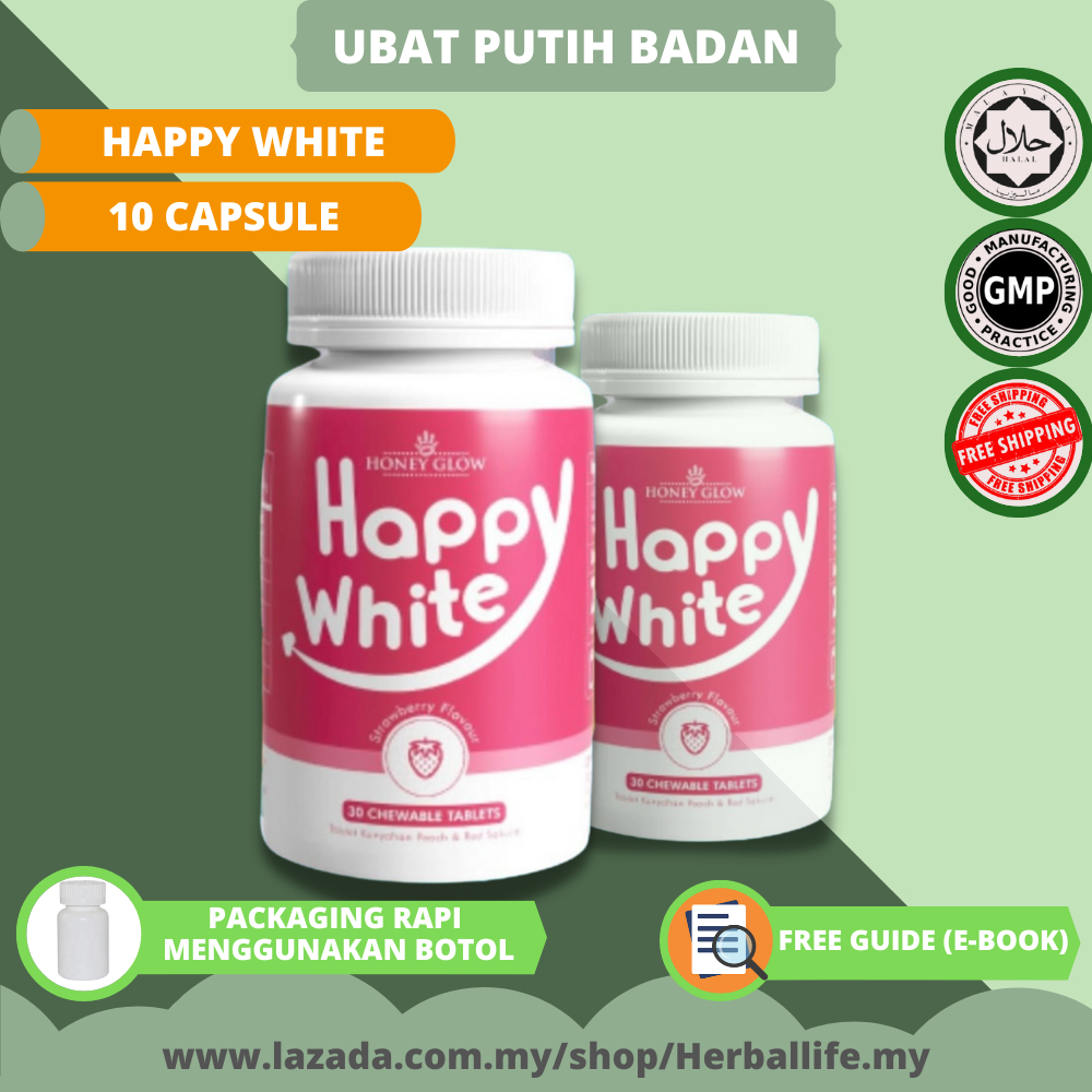 Happy White Honey Glow Whitening Supplement Glutathione Ubat Putih Seluruh Badan Collagen Vitamin C