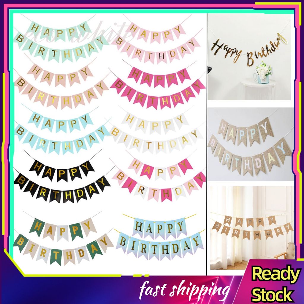 Happy Birthday Banner Flag Bunting Cartoon Animal Dino Hero backdrop decoration Party Supplies