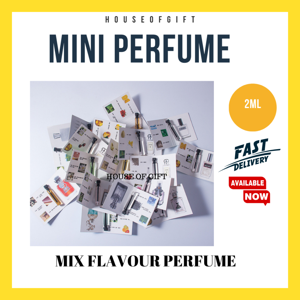 Doorgift Perfume Mini Pasaran Online Hot Selling Mini Perfume Sample 2ml (Random) ready stock goodies