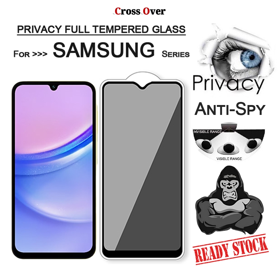 SAMSUNG A13 A14 A24 A34 A54 A04S A05S A05 A23 A33 A53 A73 (5G) Full Privacy Tempered Glass Anti Spy Screen Protector