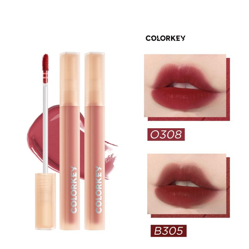 [READY STOCK]Colorkey Watery Matte Lipgloss Waterproof Non-stick Liquid Lipstick Lip Makeup 水雾唇露