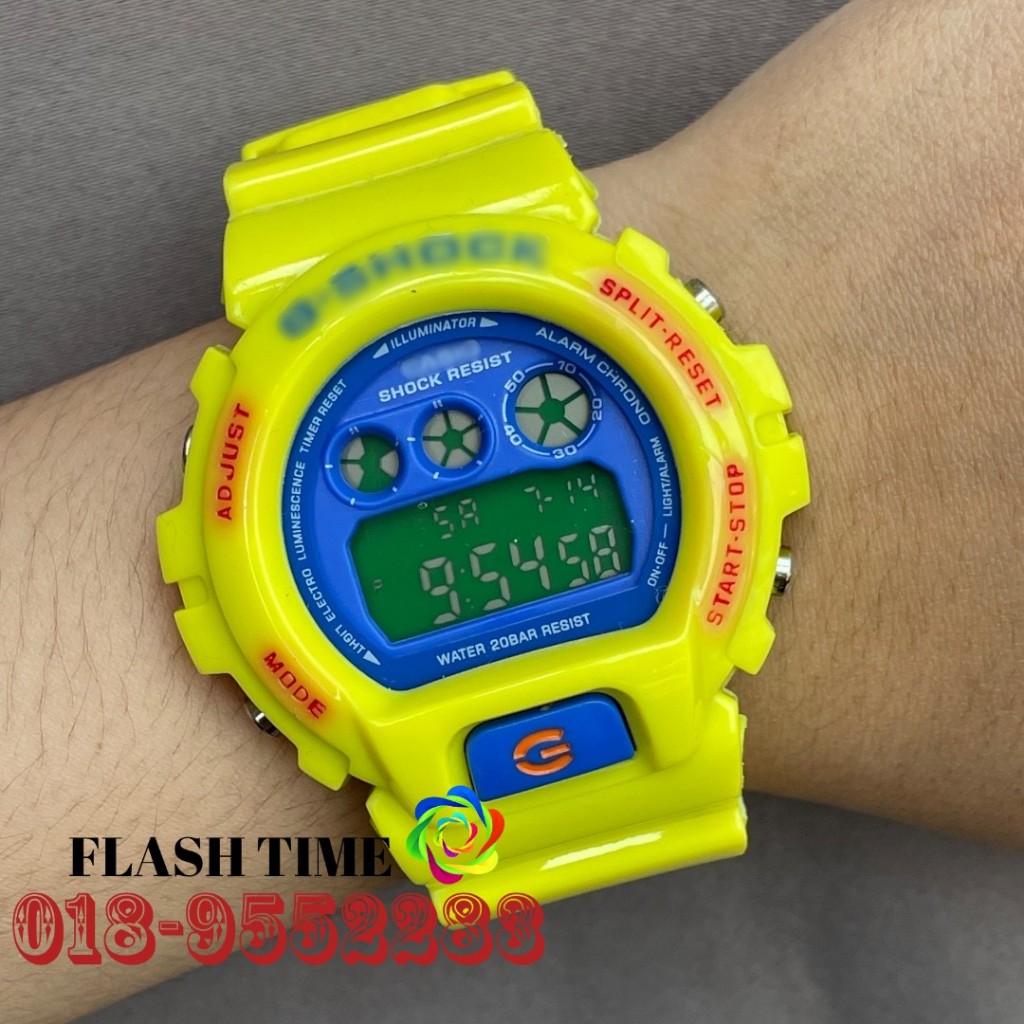 GSHCK ELECTRIC YELLOW SHOCKING COLOUR TRENDING DW6900 NB7/PL9 DIGITAL MEN WATCHES