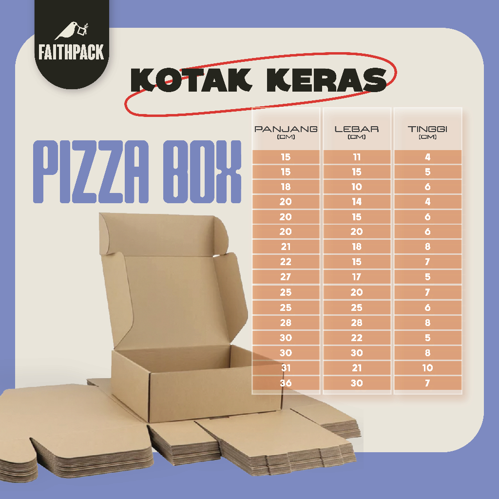 FAITH PACK Pizza Box Kotak Carton Box Packaging Box Gift Box Paper Box Small Box Packing Box Parcel Box 飛機盒