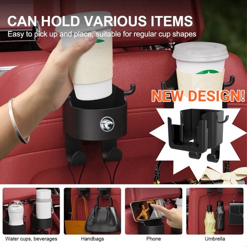 Car Seat Hook with Drink Holder Car Headrest Organizer Car Phone Holder Multifunctional Drink Pocket Car Storage hanger