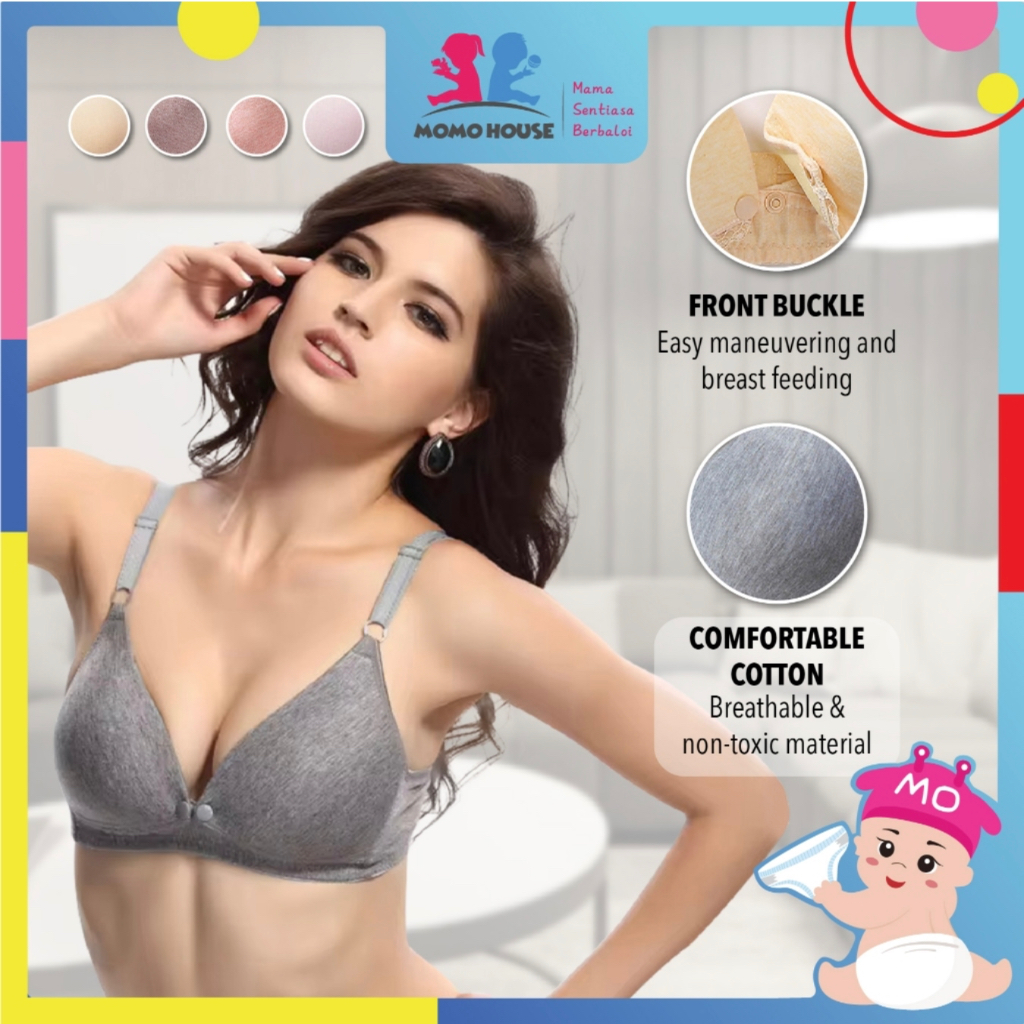 Women Nursing Maternity Breastfeeding Bra for MOMO & Real Bubee Breast Pump - Button Design