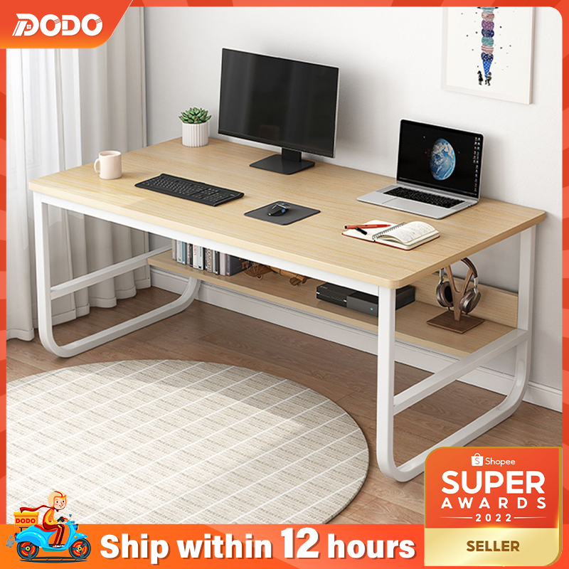 Office Computer Table With Bookshelf Meja Belajar komputer Writing Study Table With Storage Rack Writing Desk Home 办公桌