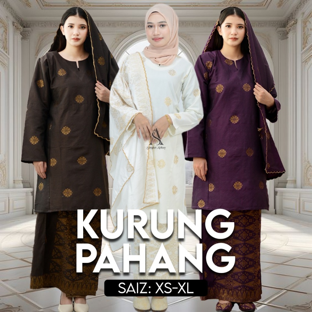 ( XS-XL) | KURUNG PAHANG | SONGKET TENUN | MUSLIMAH FASHION | DRESSES | COTTON 100%