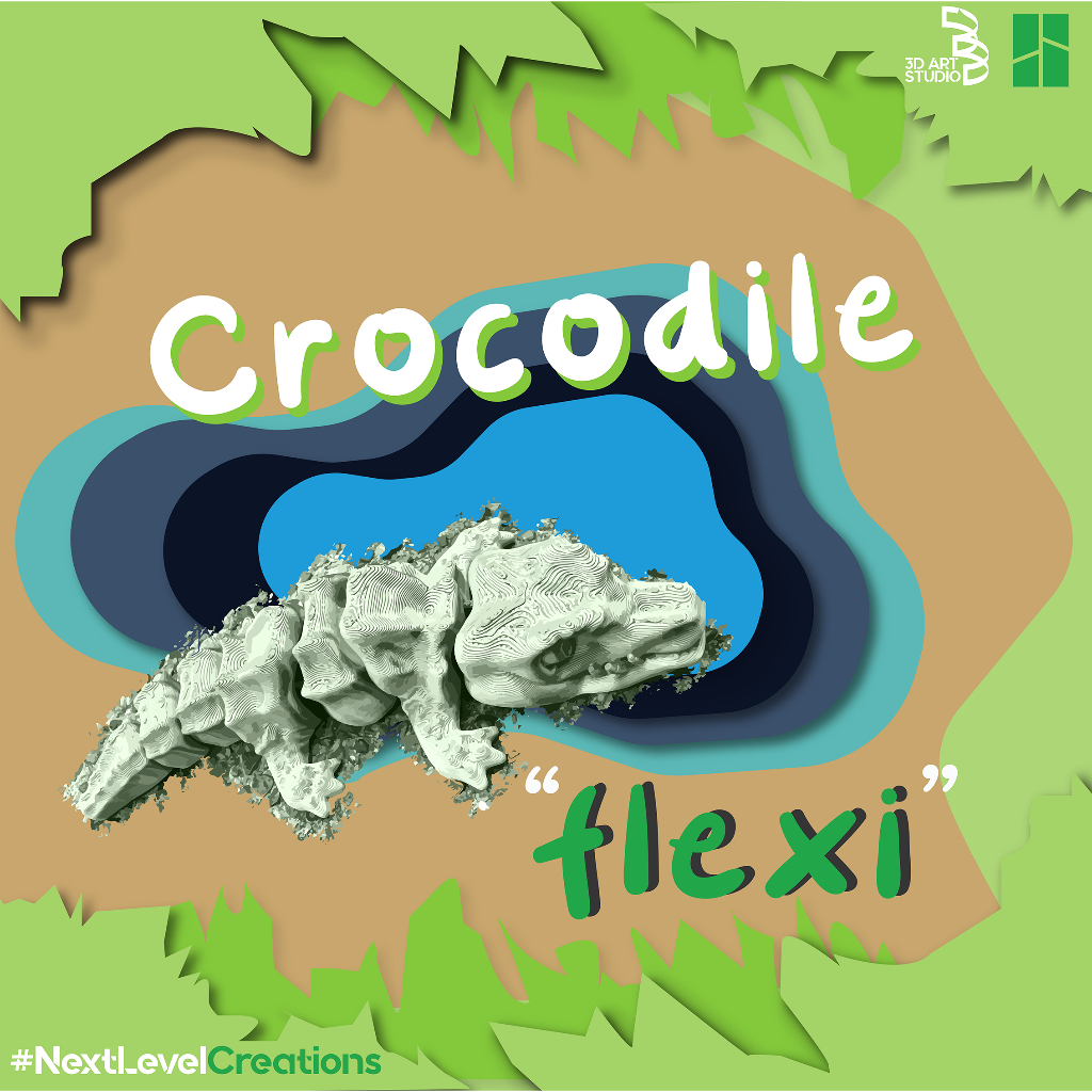 Crocodile [3D Printed] Flexi Articulated Toys Mainan