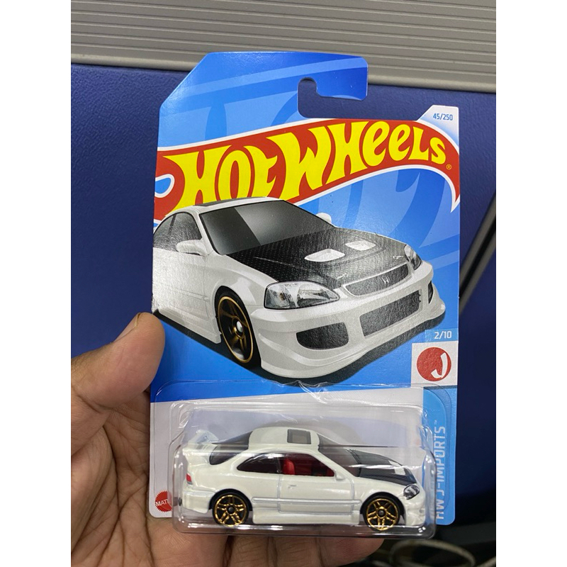 hotwheels honda civic si white putih bonet carbon