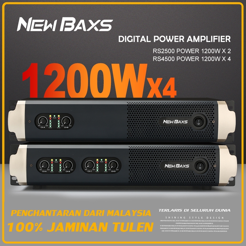 New Baxs RS2500/RS4500 Amplifier 1200 Watt Amplifier 2/4 channel digital amplifier Promoting Professional Speakers