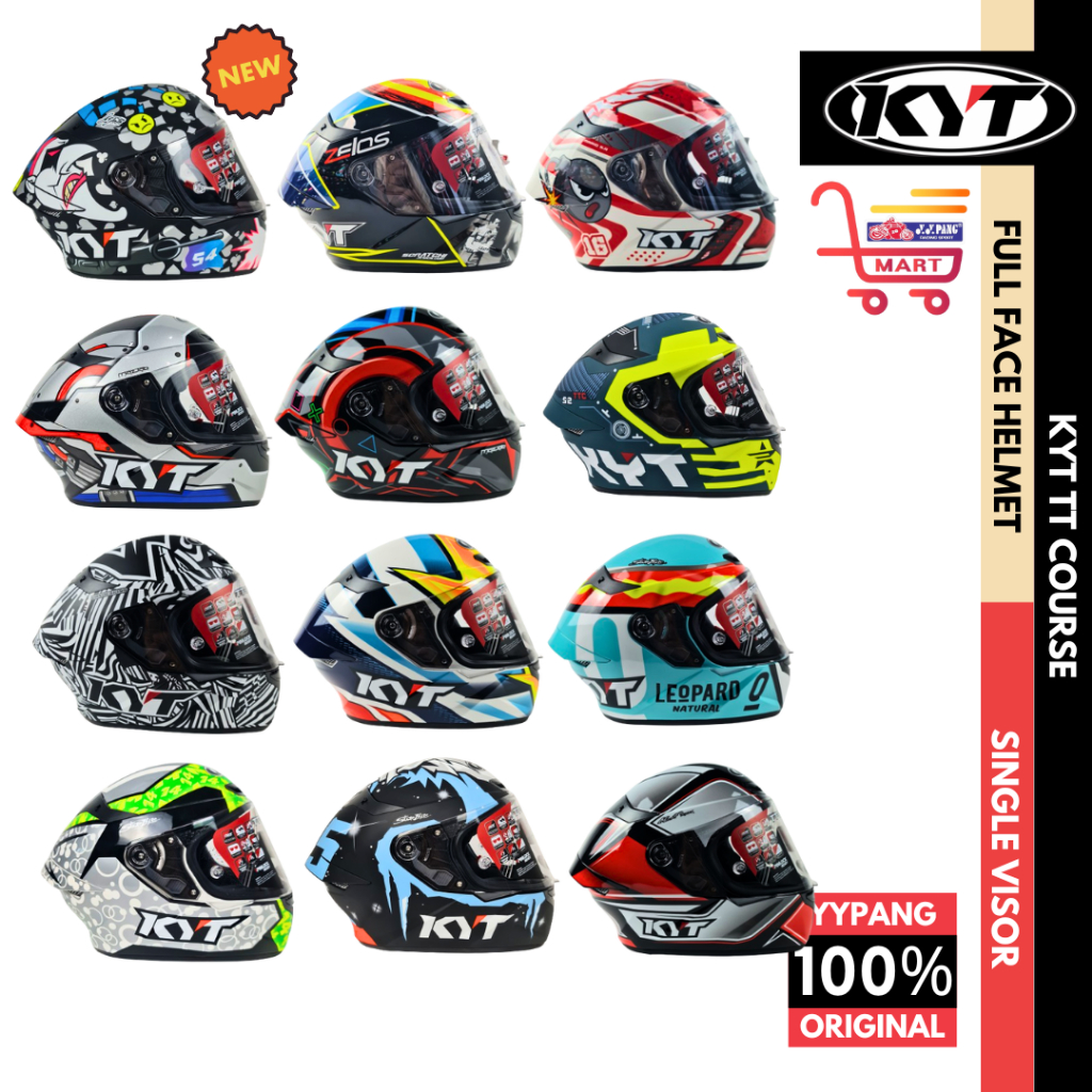 KYT TT COURSE FULL FACE HELMET (MARIO, SPACE MONKEY, DALLA PORTA, KASMA DANIEL, WINTER TEST)