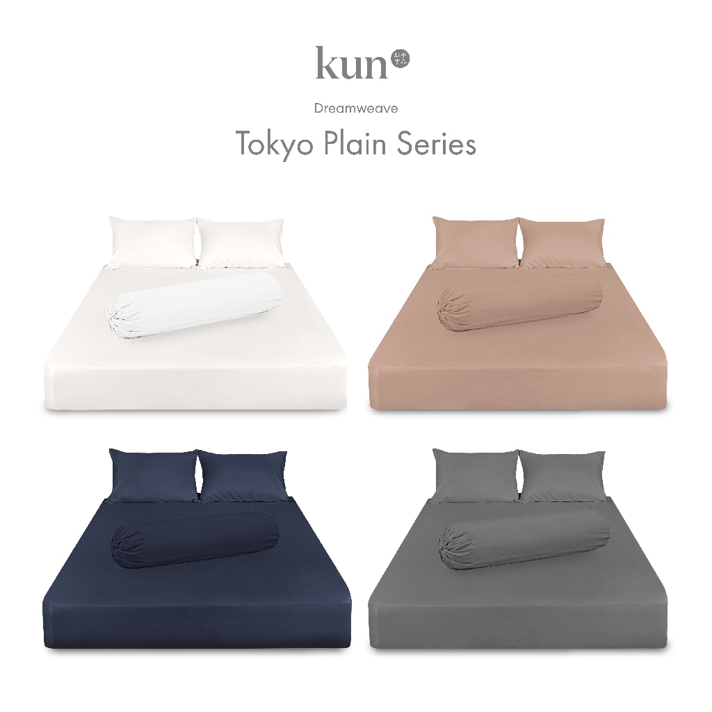 kun® Tokyo Plain Series Premium Bed Linen; Pillowcase, Bolster Case, Fitted Bedsheet, Quilt Cover (Ala Carte Only)