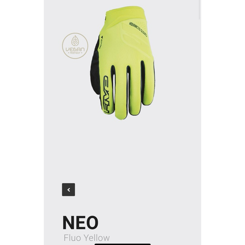 FIVE GLOVE NEO Fluo Yellow CROSS RIDING GLOVE