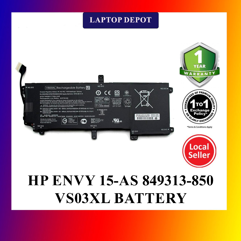 Hp Envy 15-AS VS03XL HSTNN-UB6Y 849313-850 11.55V 52Wh Original Replacement Battery