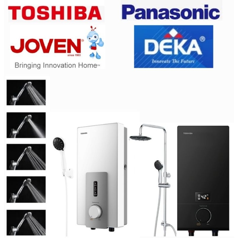 🔥FREE VOUCHER 🔥Rain Shower With Pump Toshiba / Joven / DEKA N10 GREY Colour/