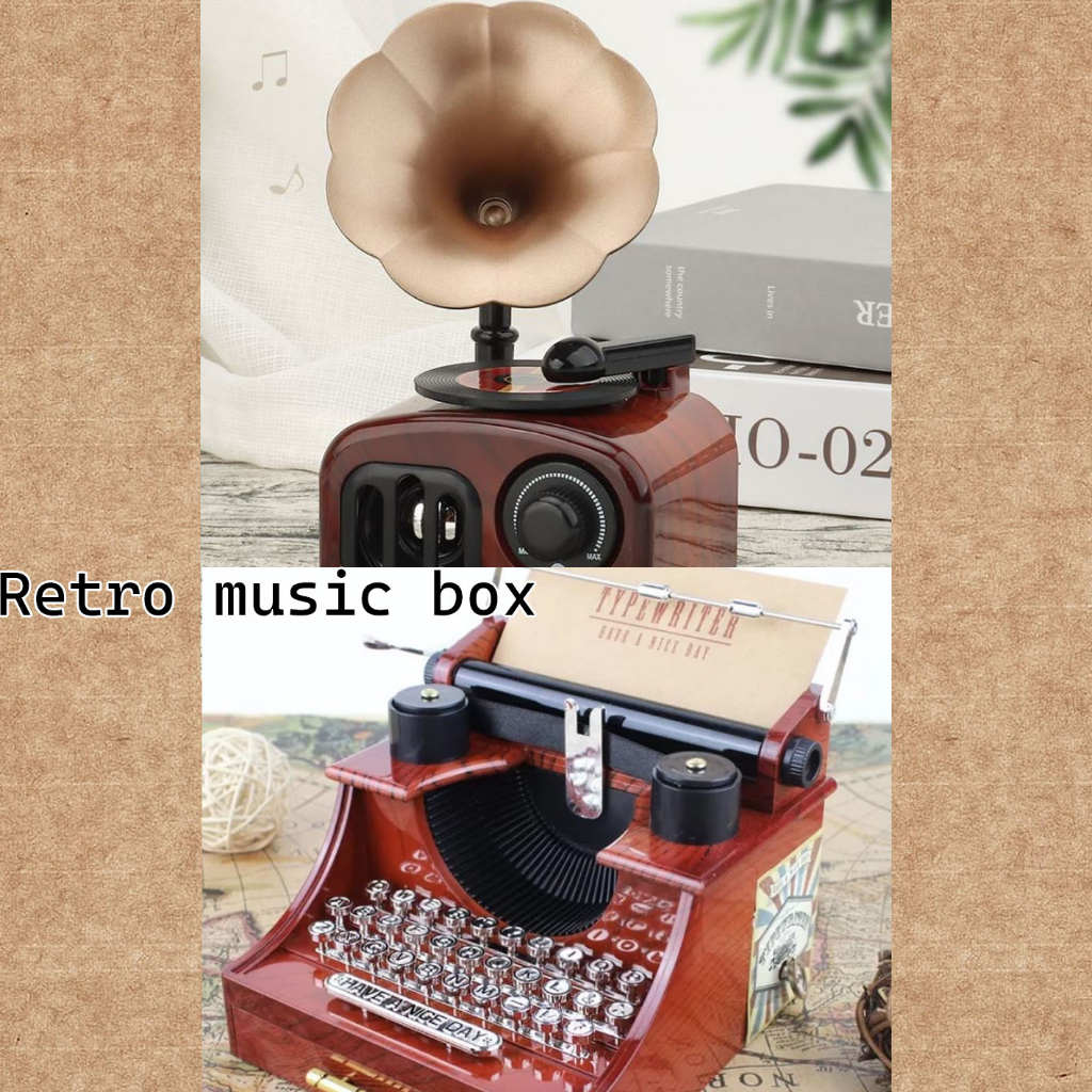 Vintage MUSIC BOX Phonograph Music box Turntables Music box Typewriter Retro Music box MUSIC BOX MUSIC BOX MUSIC BOX