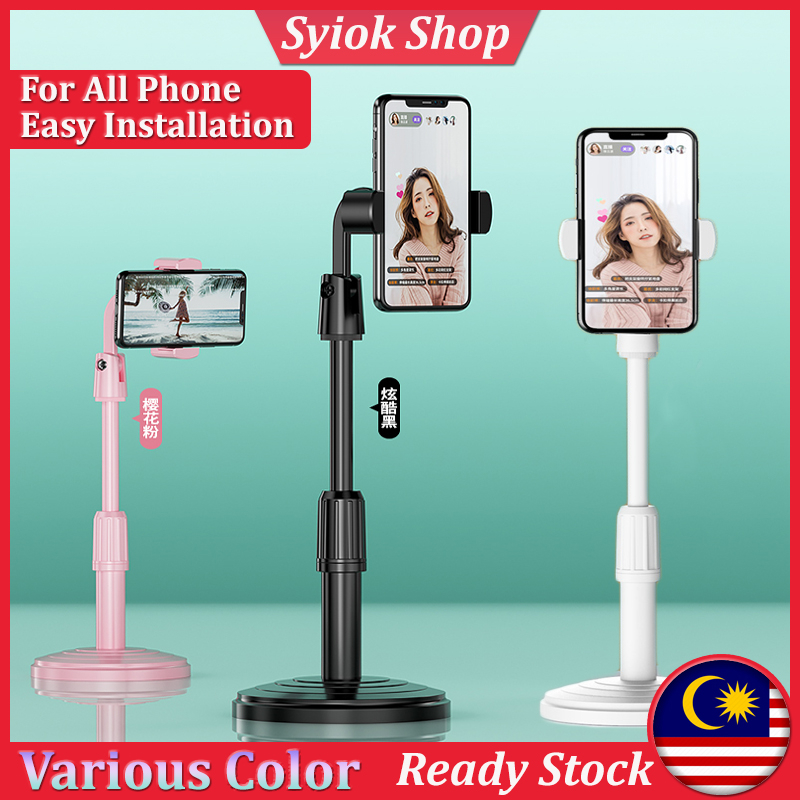 Desk Phone Holder 直播手机支架桌面支架 Live Streaming Handphone Stand Smartphone Selfie Mobile Tempat Letak Fon Pemegang Telefon