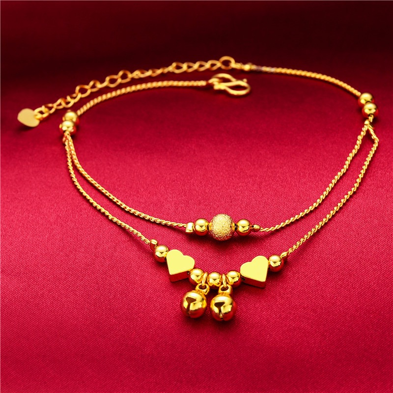 Gelang Kaki Anklets Gold Plated Emas Sadur 24K Emas Korea