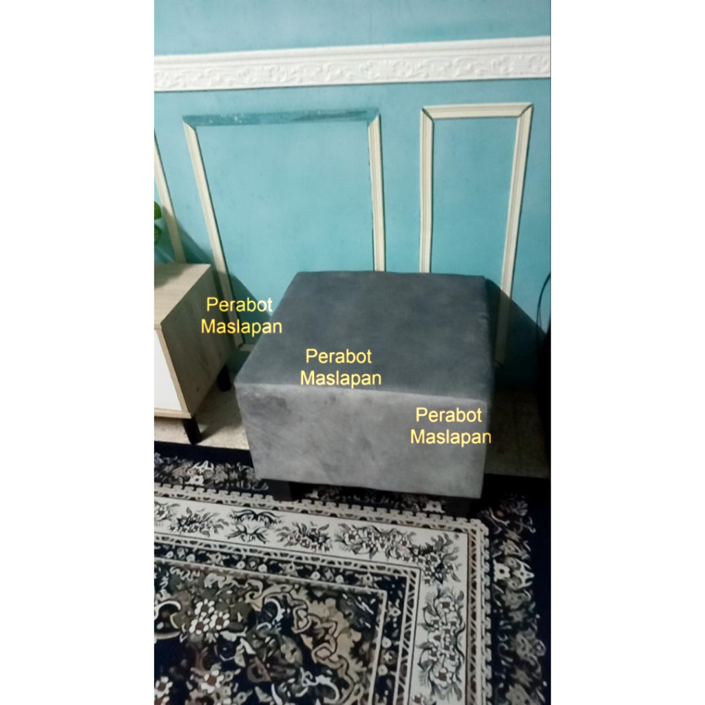 Harga Termurah Bangku Kain Baldu Kelabu