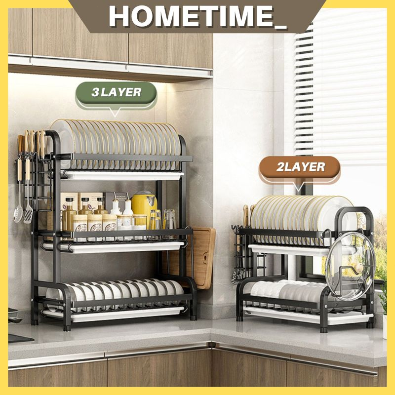 53CM Rak Pinggan Mangkuk Dish Rack Stainless Steel Rak Sinki Dapur Storage Rack Kitchen Dish Drainer Utensil Holder/B8