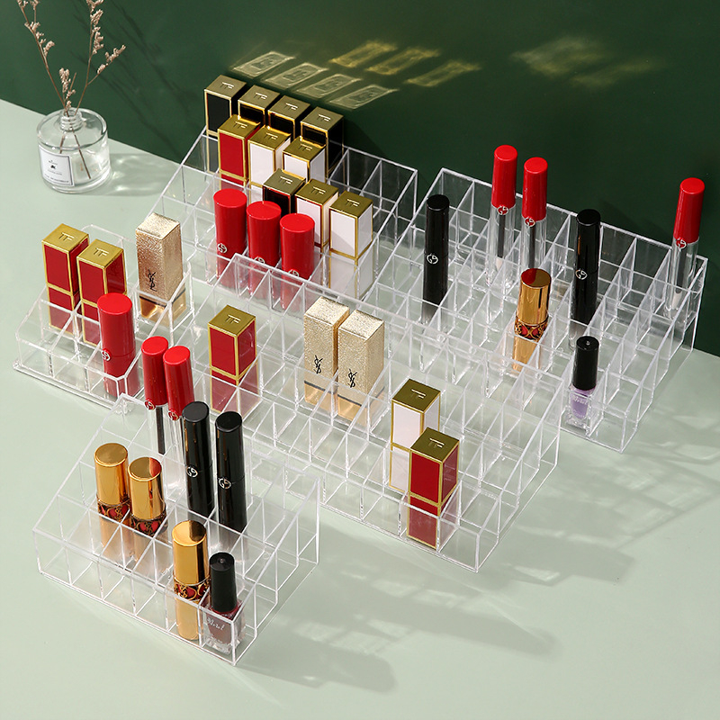 Lipstick Organizer Lipstick Holder Display Acrylic Transparent Kotak Gincu Rack