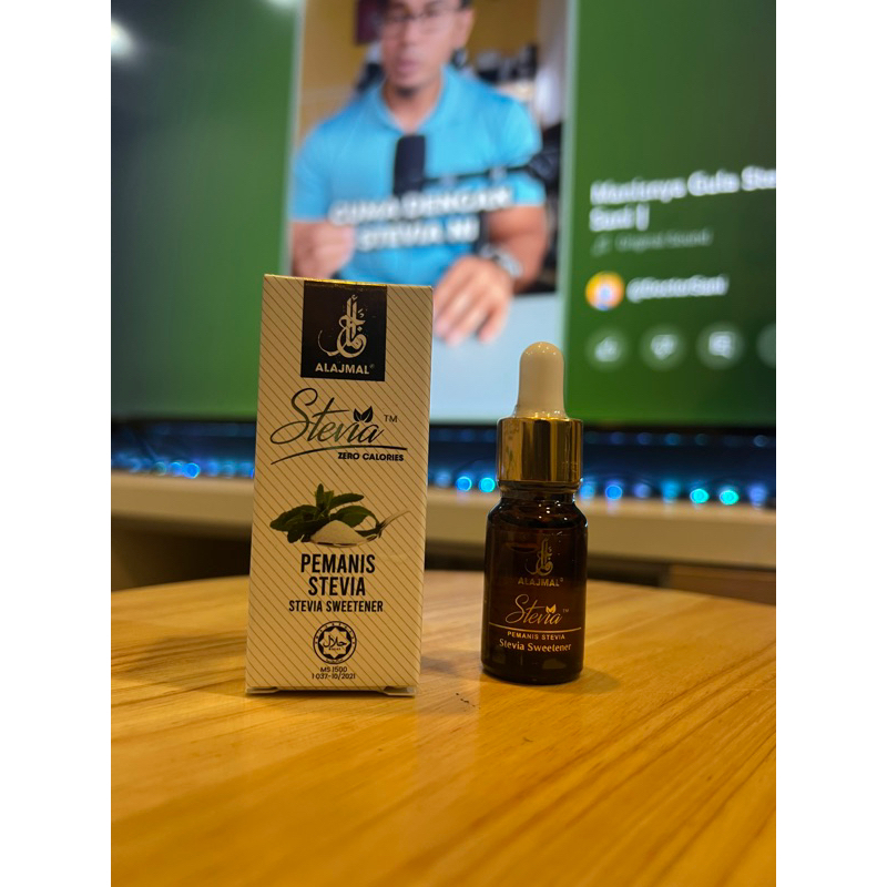 Ajmal Stevia (Nama baru ALAJMAL) 40% Sweetener Zero Calories Sugar Substitution 10ml 