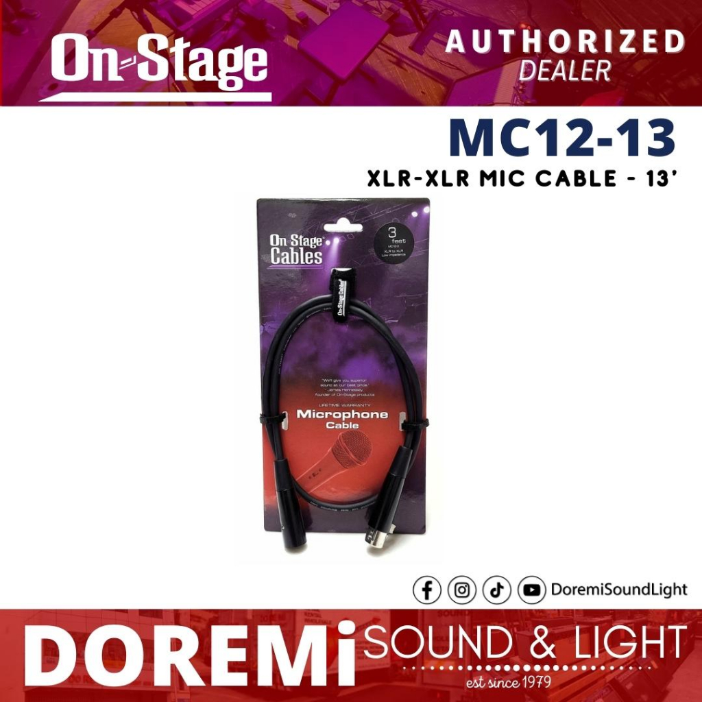 On-Stage MC12-3 3 Feet Microphone Cable [XLR-XLR]