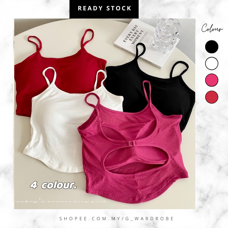 【Ready Stock】Hot girl's sexy vest with backless design and small suspenders with sleeveless top summer outer wear