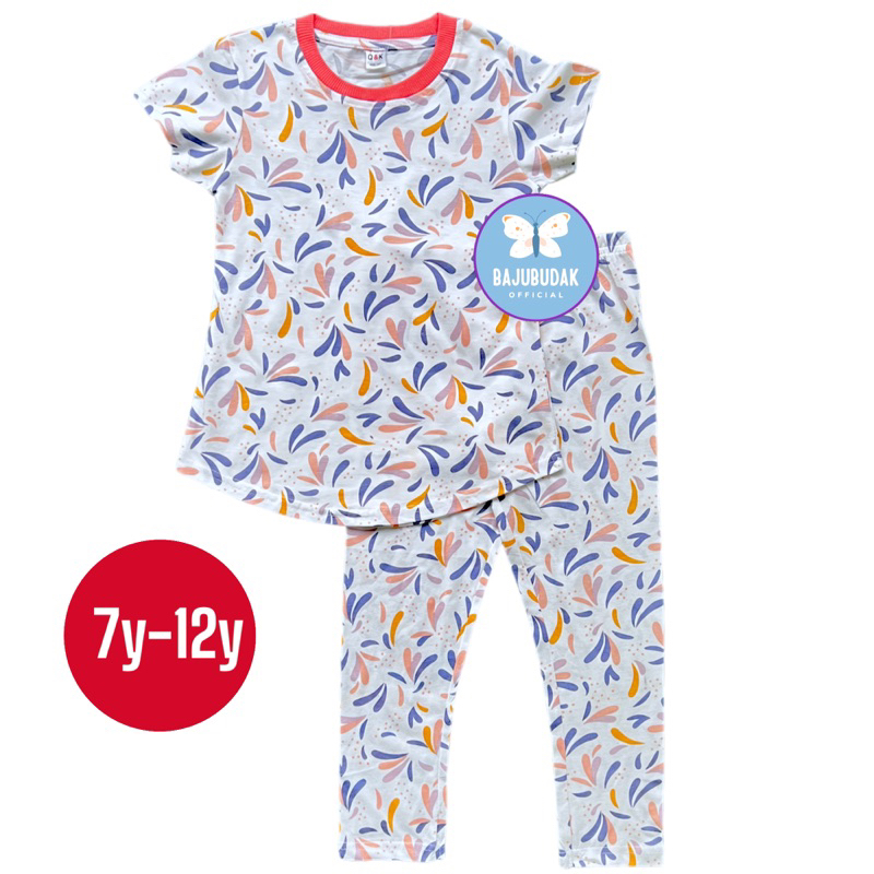 8y-12y Q&K Ready Stock Big Toodler Girl Pyjamas Set Panama Baju Tidur Budak Perempuan Homeware