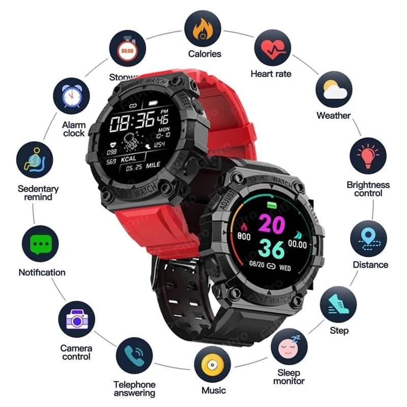 FD68S Smart Watches Men  Women Heart Rate Health Monitoring Clock