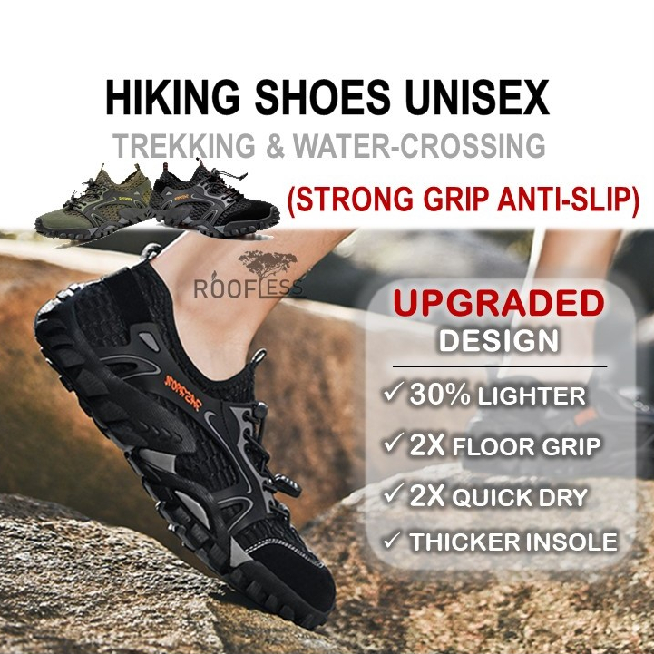 ROOFLESS Hiking Shoes Kasut Hiking Waterproof Trekking Shoes Kasut Air Water Rafting Shoe Outdoor Camping Water Rafting