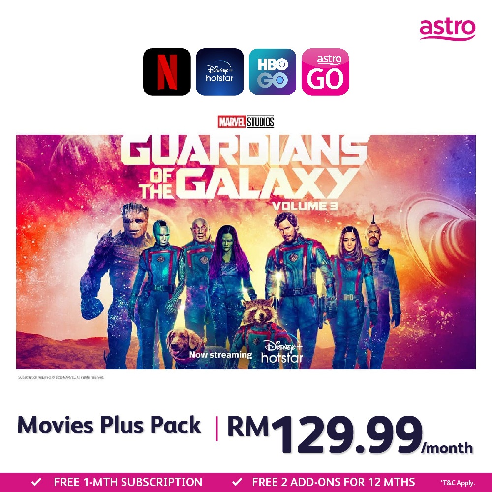 Astro Movies Plus Pack TV Subscription Plan with Netflix, Plug & Play Ultra Box, 24M Contract [1M Free+12M Free Add-Ons]