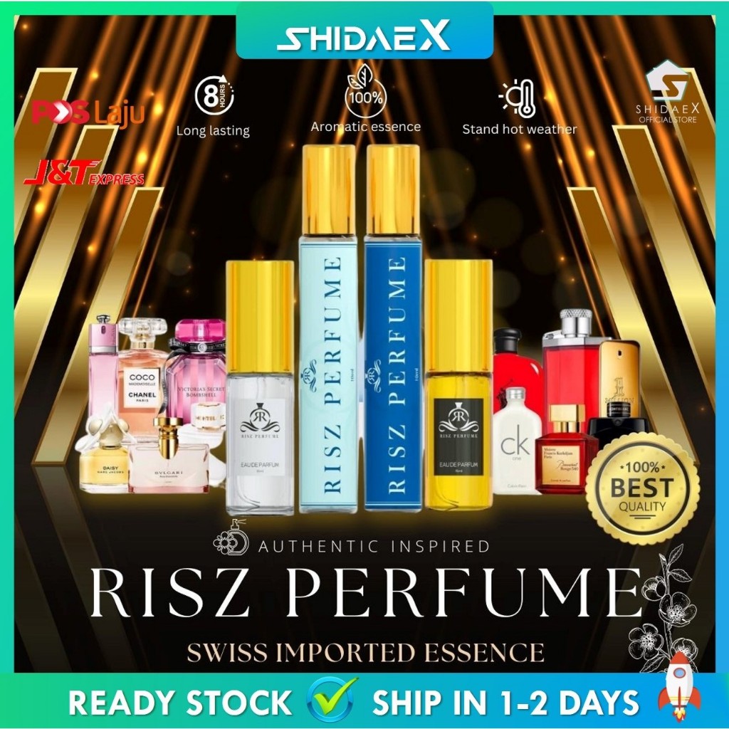 [HOT]❗❗ RISZ PERFUME ORIGINAL 10ml AUTHENTIC Fragrance Floral Natural Essence Oil LONG LASTING