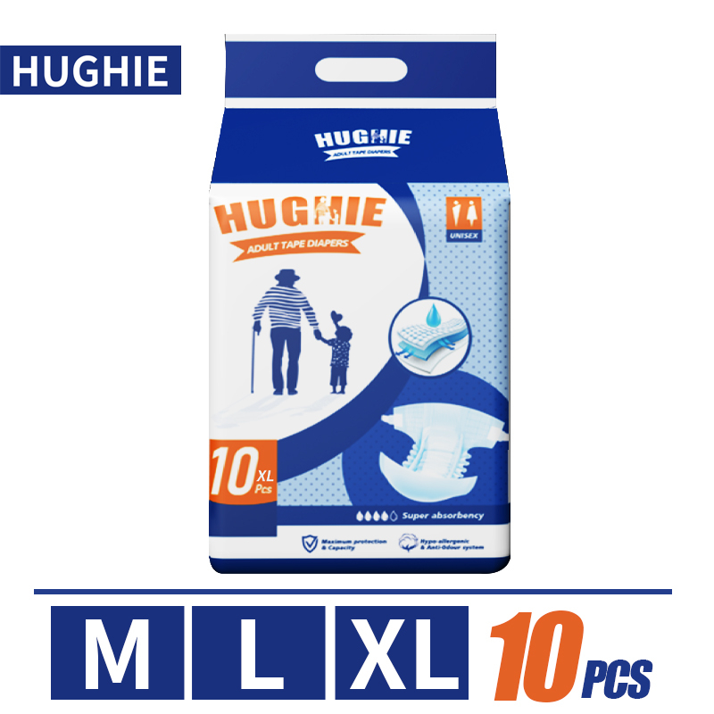 【NEW】Hughie Lightweight Adult Diaper High Absorption 2000ML M/L/ XL(10pcs)