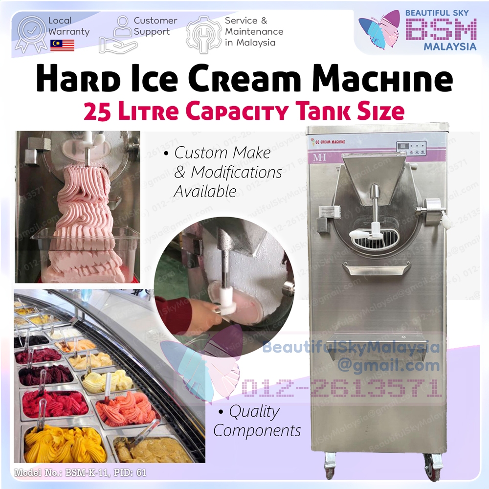 25 Litre Mesin Hard Ice Cream Gelato  Sorbet Scoop Machine Aiskrim Corek Yogurt 25L Tabung Icecream Malaysia ㅤ