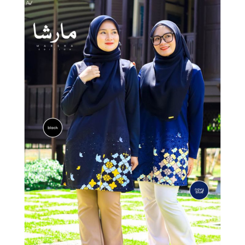 Marsha Edition Plus size 3XL-6XL|Tshirt Muslimah labuh BY AWANAZSTYLE