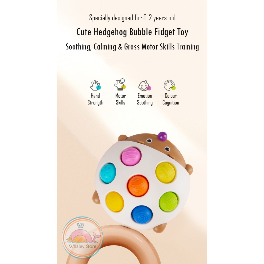 Early Education Cute Hedgehog Bubble Fidget Toy, Mainan Pendidikan Awal Gelembung Jari…