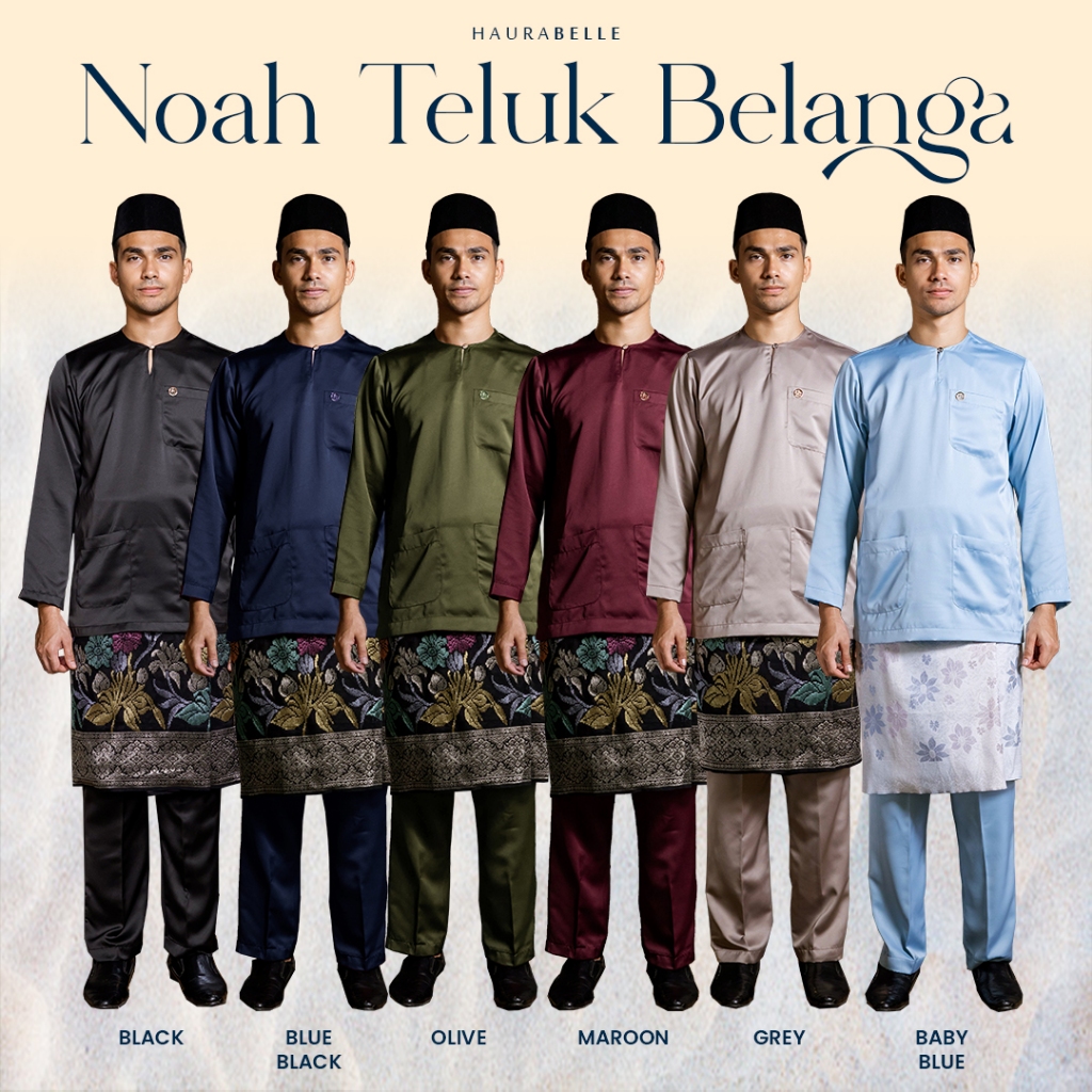 Baju Melayu Noah Slim Fit Haurabelle Baju Raya Teluk Belanga Ready Stock