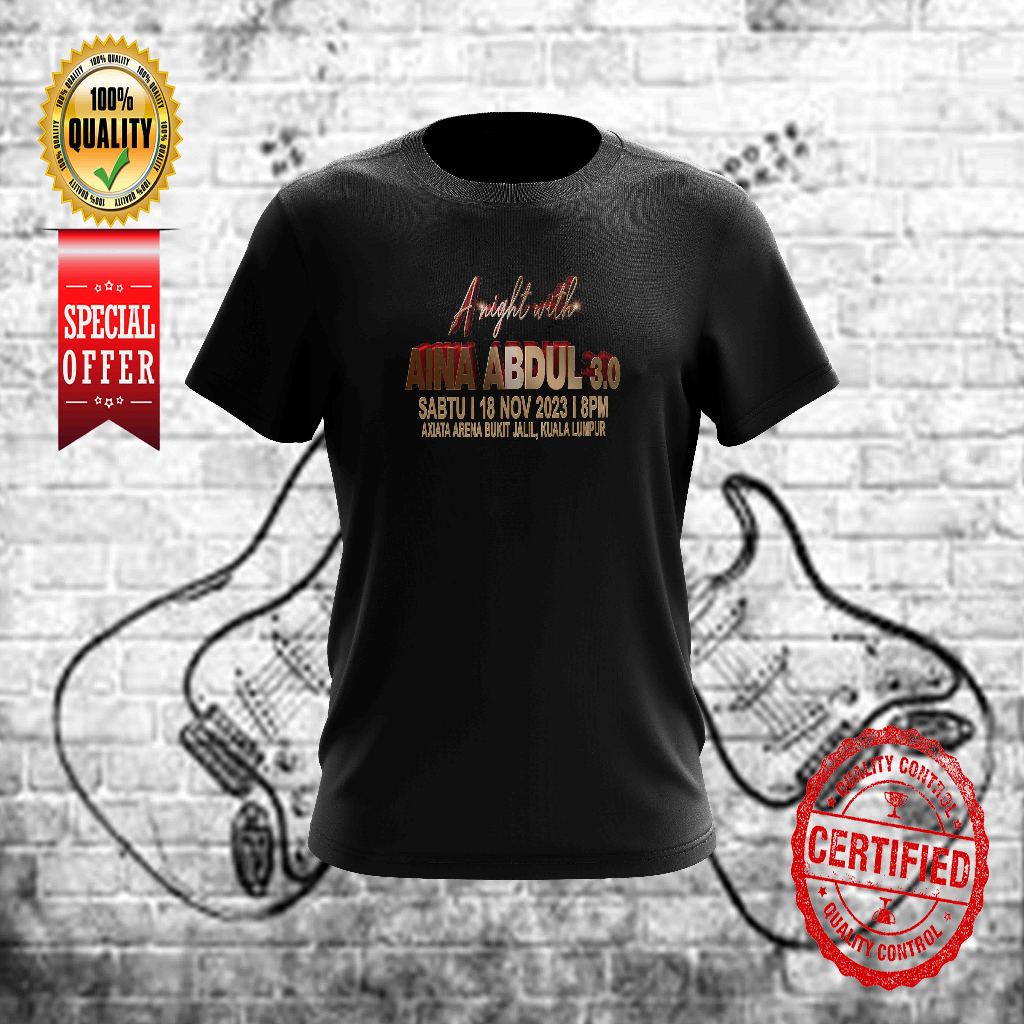 AINA ABDUL 3.0 KONSERT 8 NOV 2023 DESIGN 1 COTTON T-SHIRT